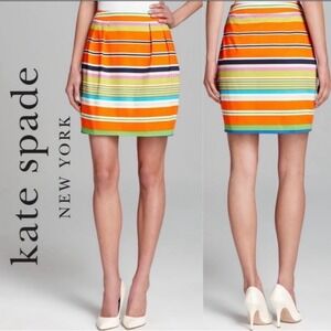 Kate Spade Size 6 Skirt the Rules Barry Multi Color Stripe Mini‎ Skirt